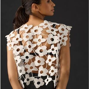 Maeve by Anthropology Floral Lace Vest